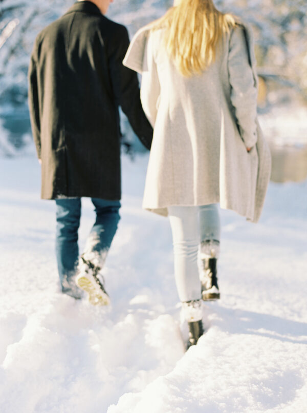 Snowy Engagement Session on film