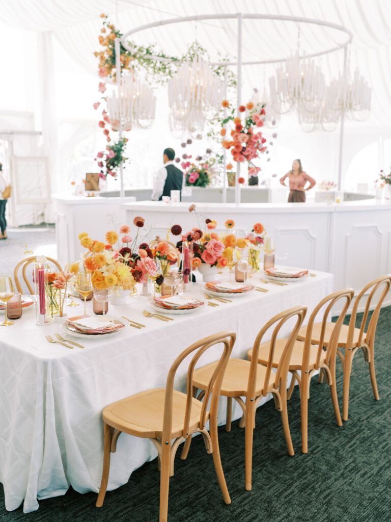 colorful fall wedding table design